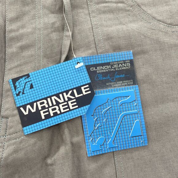 Vintage Clench Jeans Linen Pants Mens XL Gray Baggy Straight Lion Embroidery Y2K - Picture 5 of 14